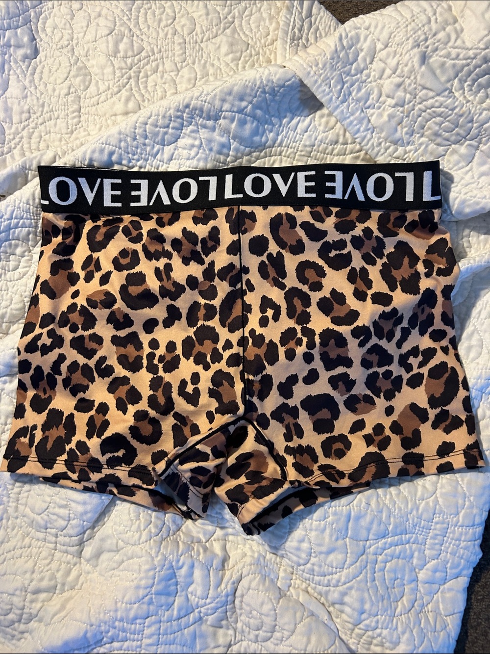 LOVE Leopard Print Women's Shorts - Brown/Black